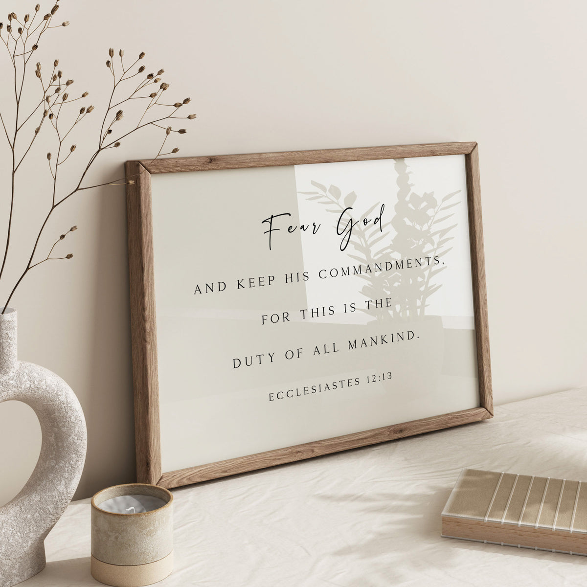 Fear God, Ecclesiastes 12:13, Christian Art Print