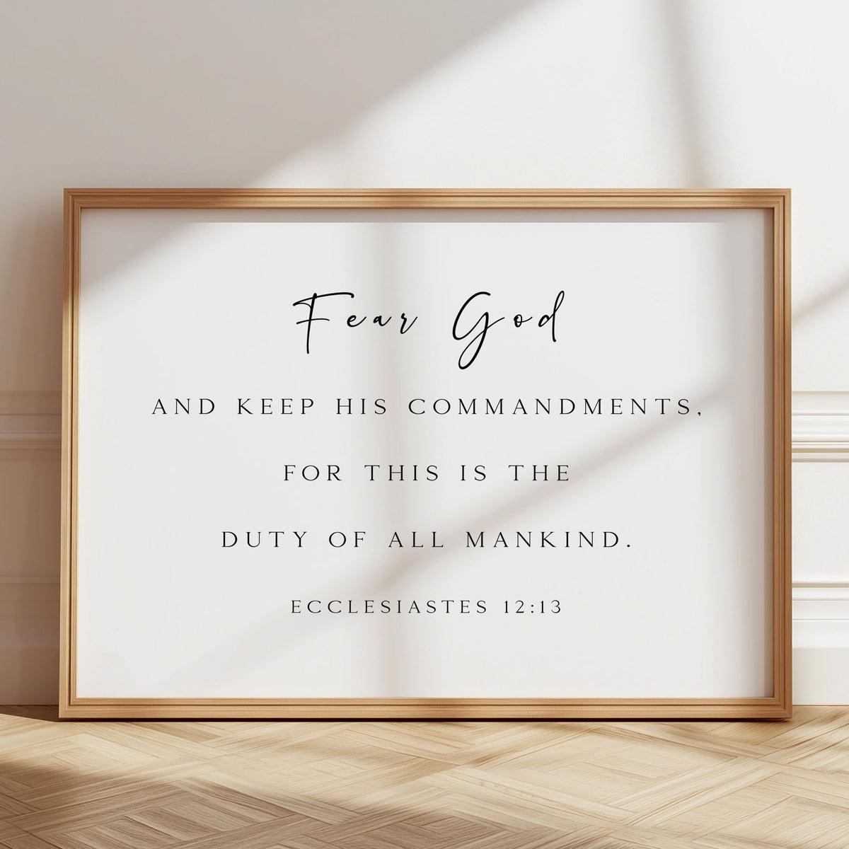 Fear God, Ecclesiastes 12:13, Christian Art Print