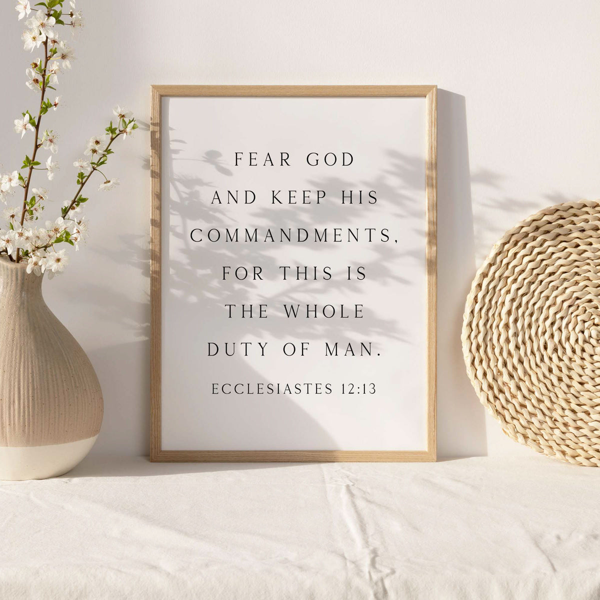 The Duty of All Mankind, Ecclesiastes 12:13, Bible Verse Art Print