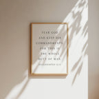 Fear God, Ecclesiastes 12:13, Christian Art Print