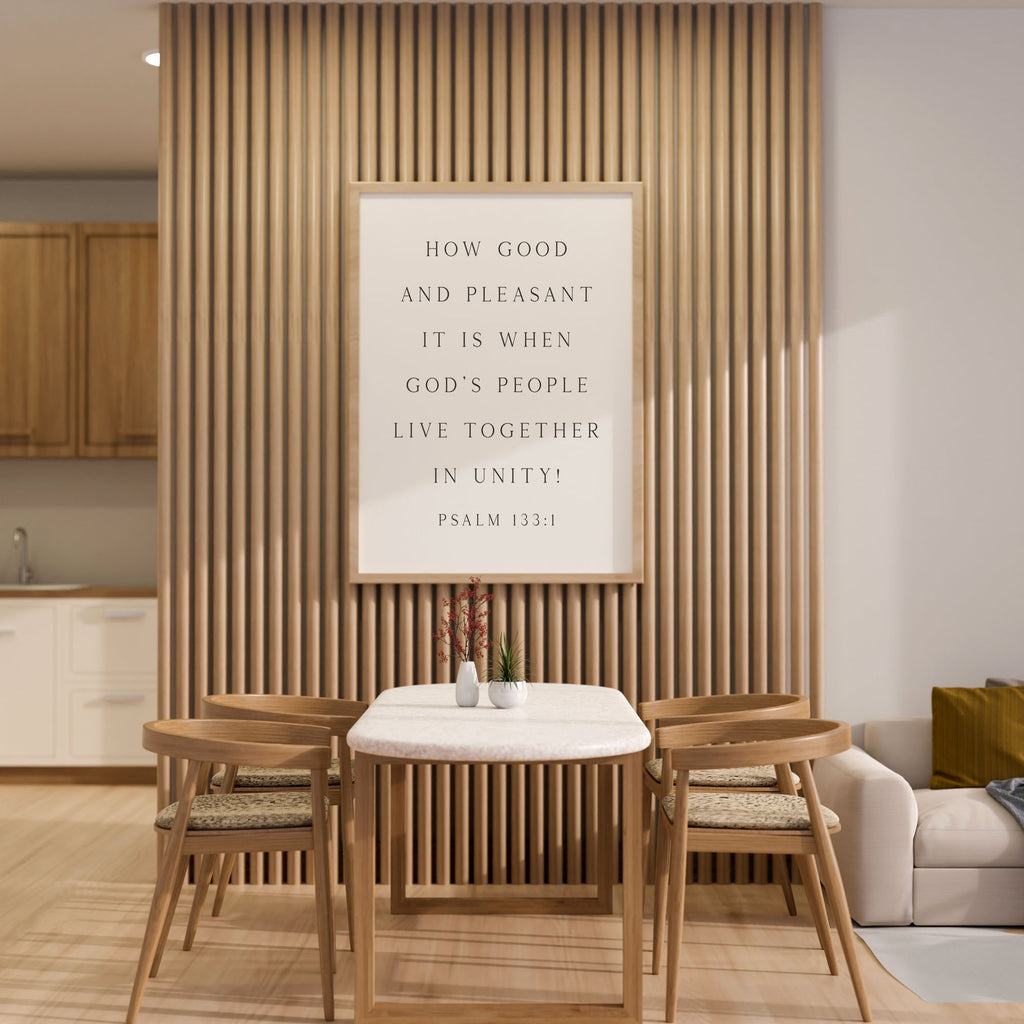 When God’s People Live Together in Unity! Psalm 133:1, Scripture Art Print