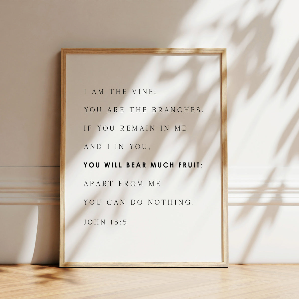 I am the Vine, John 15:5, Bible Verse Art Print