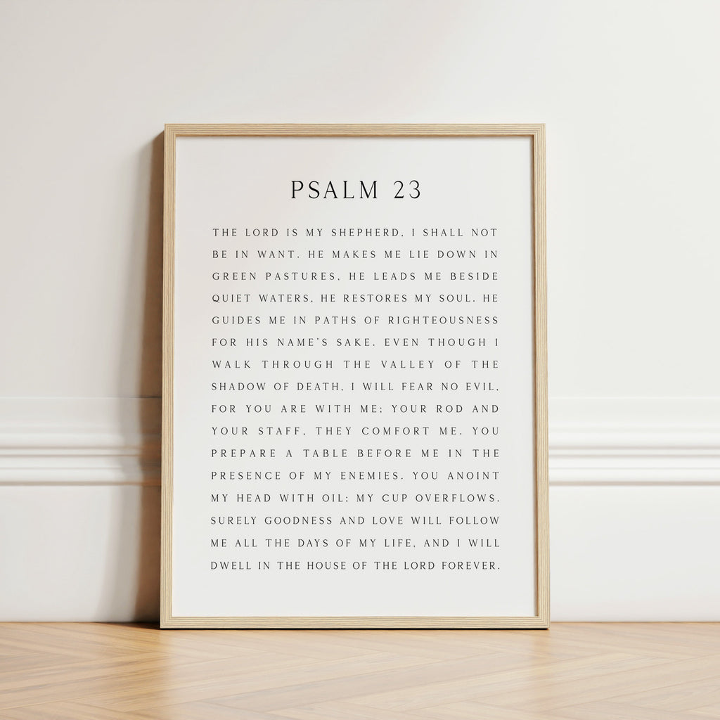 Psalm 23, Bible Verse Art Print