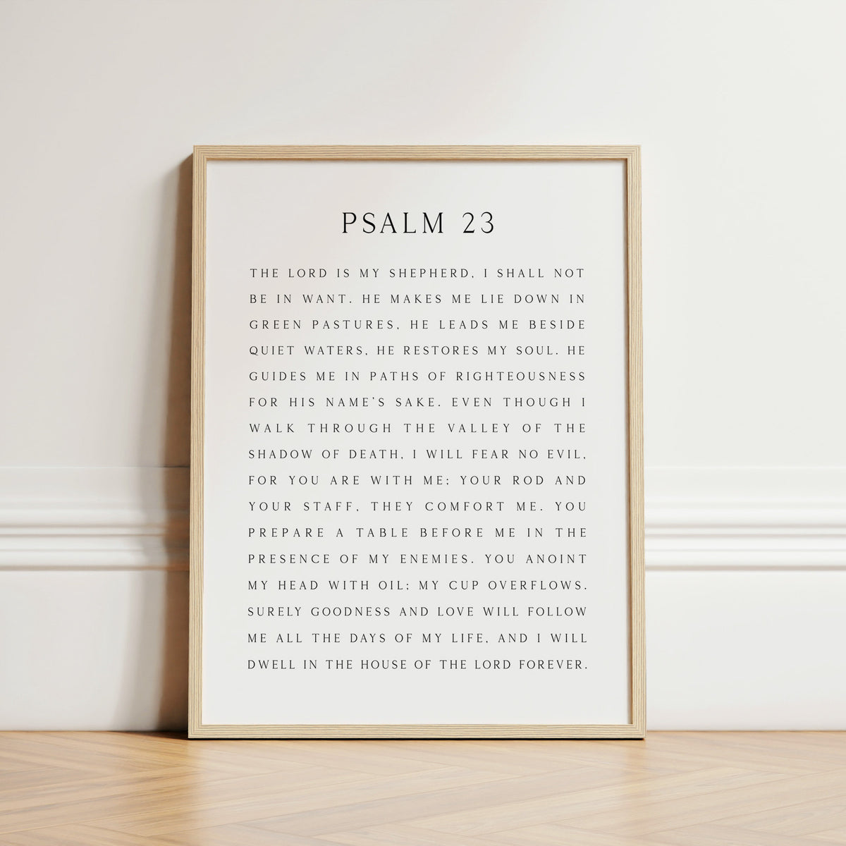 Psalm 23, Bible Verse Art Print