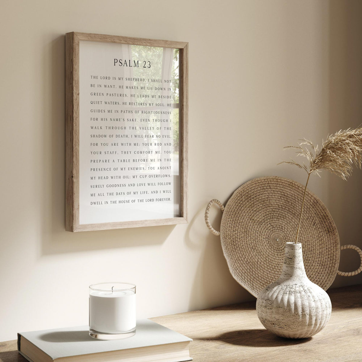 Psalm 23, Bible Verse Art Print