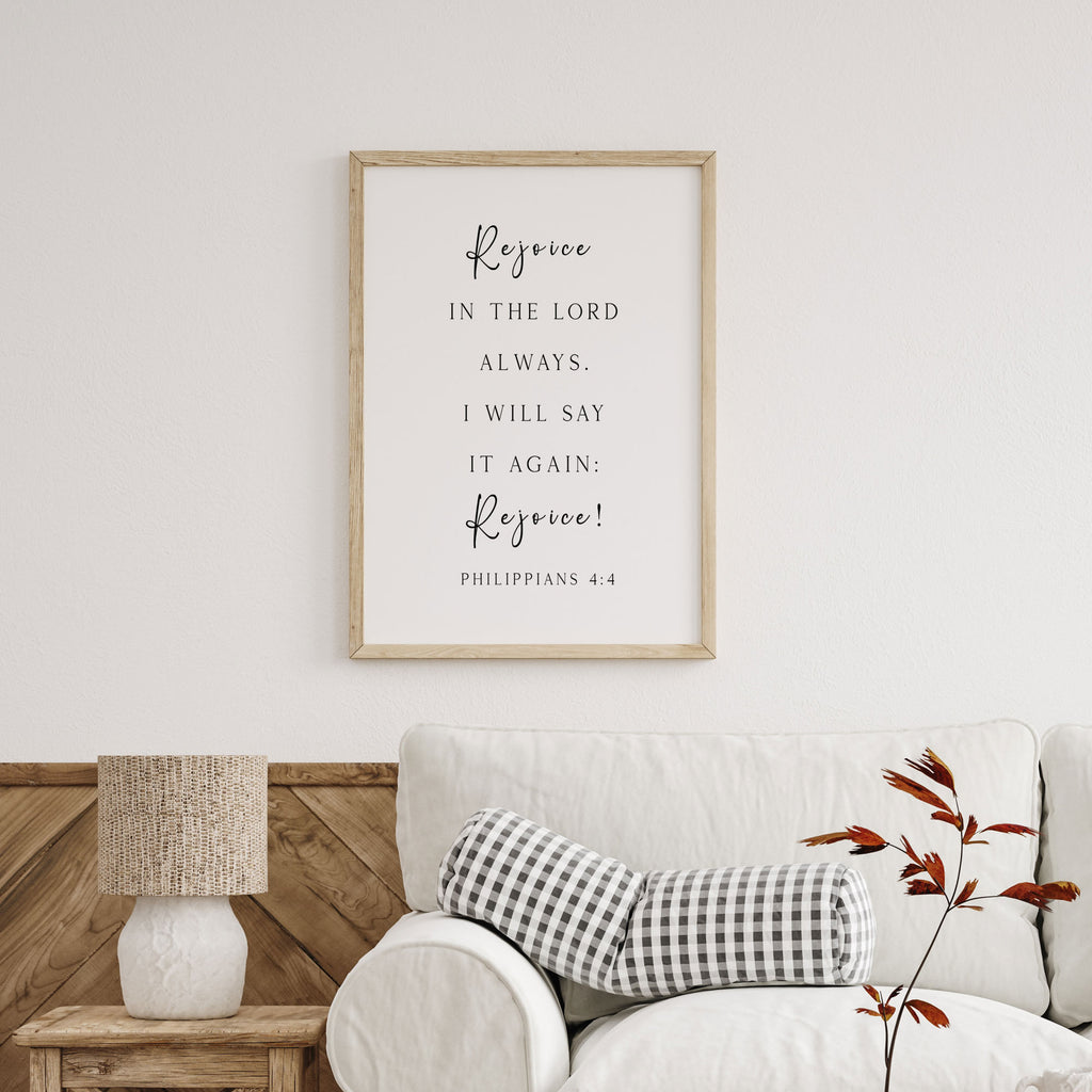 Rejoice in the Lord Always, Philippians 4:4, Christian Art Print