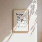 Be Joyful Always, Pray Continually, Give thanks, 1 Thessalonians 5:16-18, Bible Verse Art Print