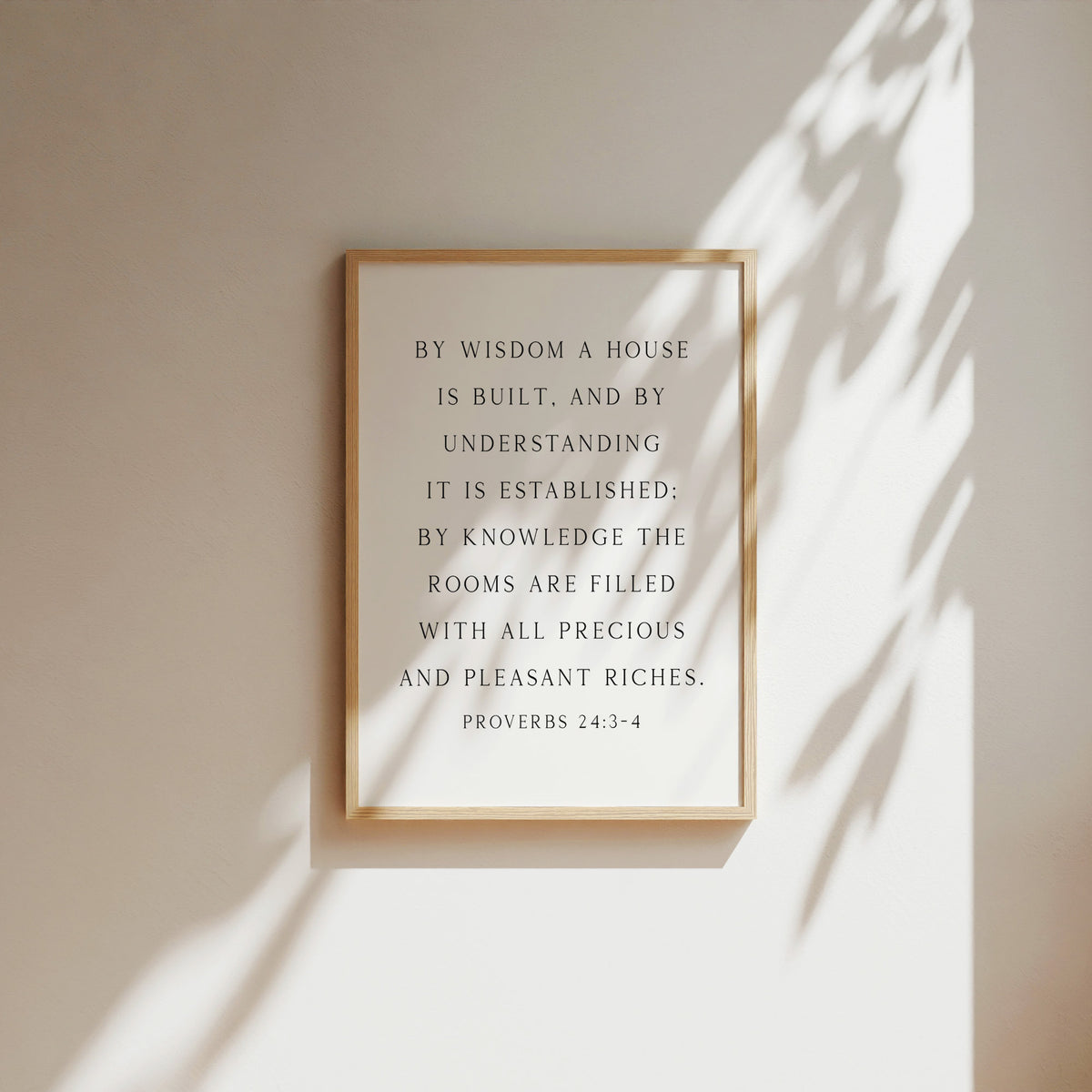 By Wisdom a House is Built, Proverbs 24:3-4, Scripture Art Print