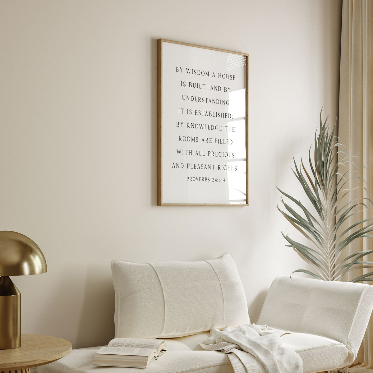 By Wisdom a House is Built, Proverbs 24:3-4, Scripture Art Print