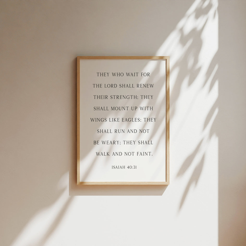 They who wait for the Lord, Isaiah 40:31, Christian Art Print