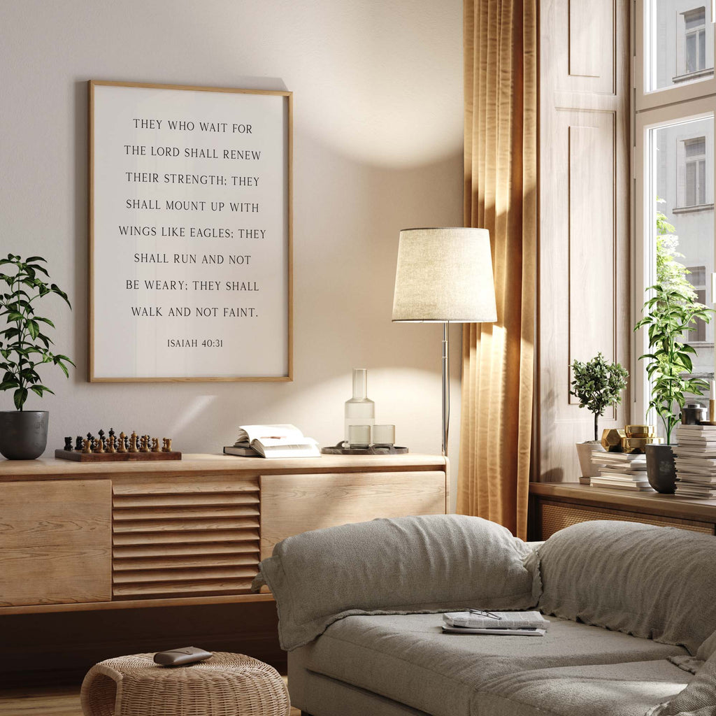 They who wait for the Lord, Isaiah 40:31, Christian Art Print