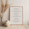 Thankful Grateful Blessed, Christian Art Print