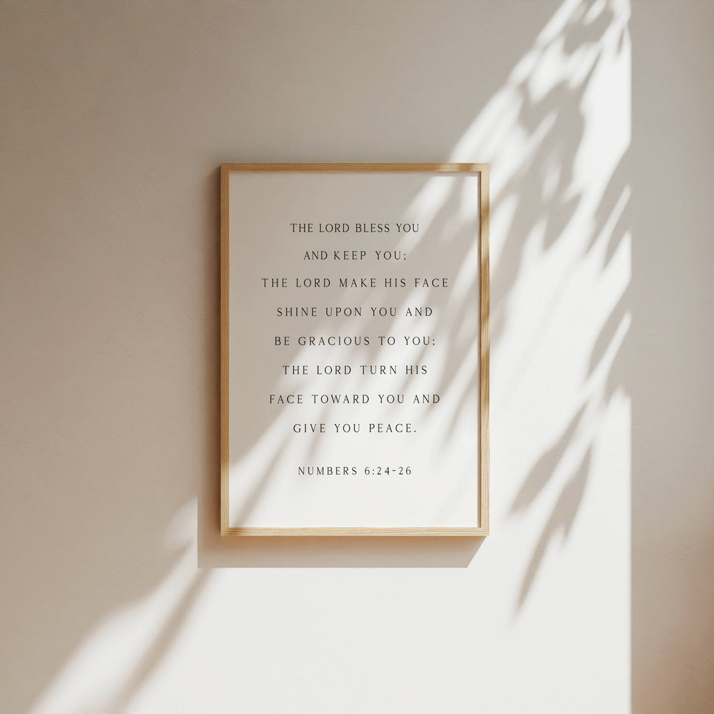 The Lord Bless You, Numbers 6:24-26, Christian Art Print